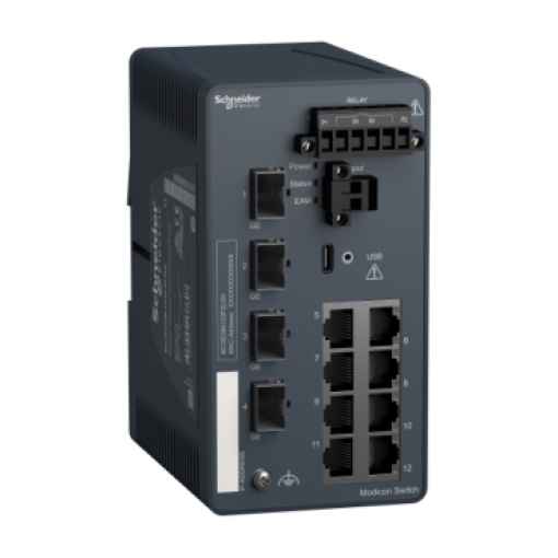 Modicon Managed Switch - 8 portos para cobre  4 Gigabit SFP