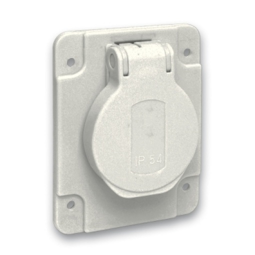 PratiKa socket - grey - 2P  E - 1016 A - 250 V - German - IP54 - flush - side