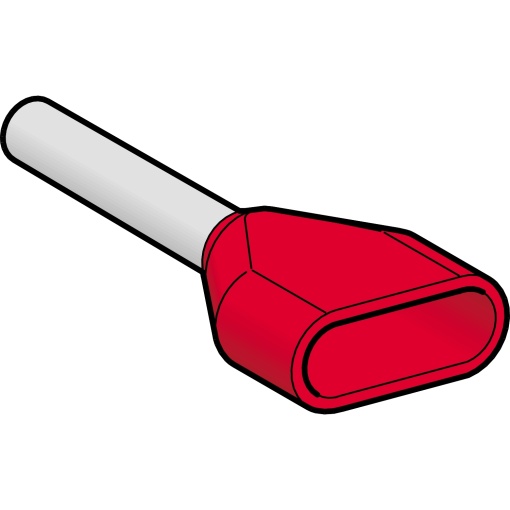 extremidade de cabo duplo isolada  tamanho médio  1 mm² - vermelho