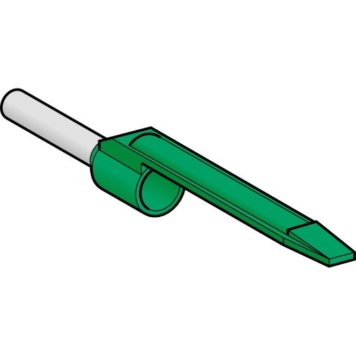 ponteira simples com porta-referências  tamanho médio  0,34 mm² - verde