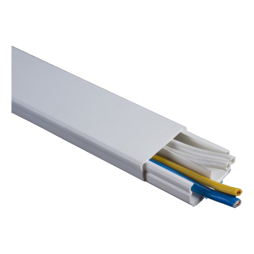 Dexson - mini calha - 32x12 mm - 2 compartimentos - adesivo - PVC - branco