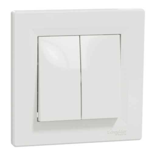 Comutador de escada duplo, Asfora, 10A, Branco