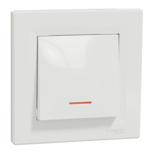 Asfora - Interruptor unipolar - luminoso - 10A - Branco