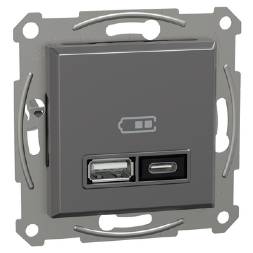 Asfora - Tomada USB AC 21W - Antracite