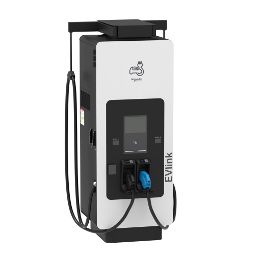 EVlink Pro DC 150 CCS2  CHAdeMO cavo 3.6m, cable management y terminal de pagamento