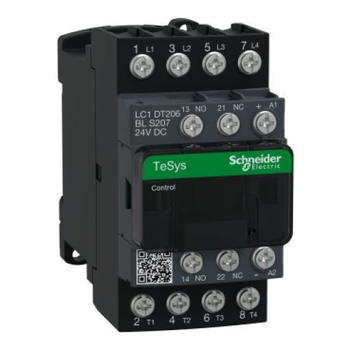 Contactor, Tesys deca S207,4P4NO,AC-1 20A, 440V, bobina de baixo consumo da bobina CC 24V, terminal de anel de lug