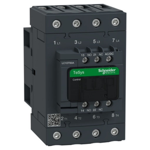 TeSys D contactor 4P 60A AC-1 up to 440V coil 24-60V ACDC Everlink