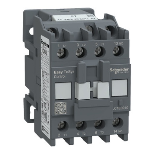 Contator, controle Easy TeSys, LC1E, 3P 3NO, AC-3AC-3e,  440 V, 9A, bobina 230 V AC, contato auxiliar 1NO
