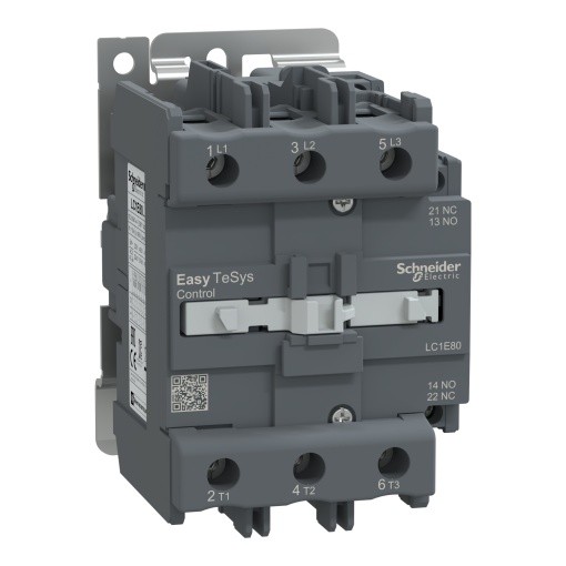 Contator, controle Easy TeSys, LC1E, 3P 3NO, AC-3AC-3e,  440 V, 80 A, bobina 380 V CA, 50 Hz