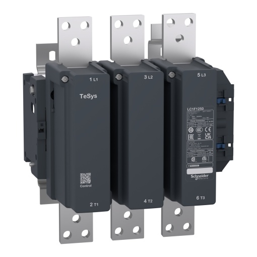 TeSys F contactor - 3P3 NO-AC-1  440V 1260 A with coil LX1 LX9 - 110600V AC 40400Hz, LX4 - 48250V DC