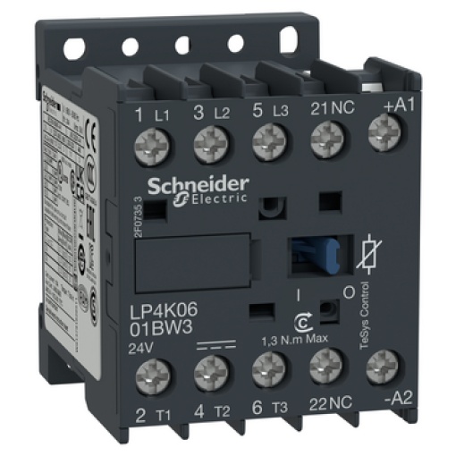 Contactor Tesys K - 3P3 NA - AC-3 -  440 V 6 A - 24 V bobina CC