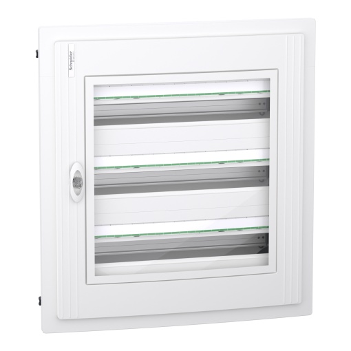 PrismaSet XS, Quadro 3 filas 24 módulos, porta transparente, encastrar