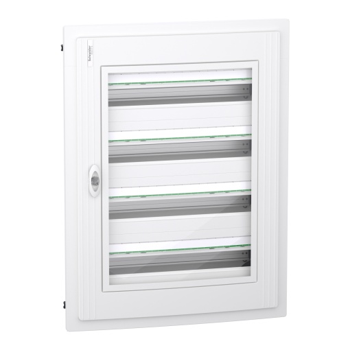 PrismaSet XS, Quadro 4 filas 24 módulos, porta transparente, encastrar