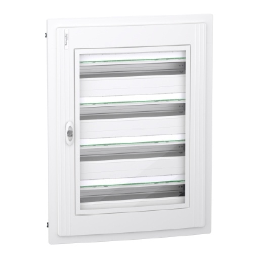 PrismaSet XS, Quadro 4 filas 24 módulos, porta transparente, encastrar