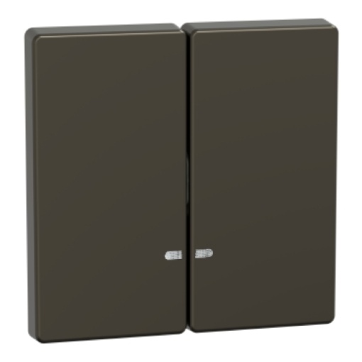 Tecla, D-Life, 2 elementos com visor, mocca metal