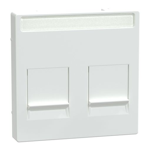 Centro System M, com tampa e etiqueta para 2 tomadas de dados, branco ativo