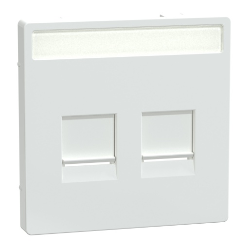 Centro, Merten System M, com tampa e etiqueta para 2 tomadas de dados, branco