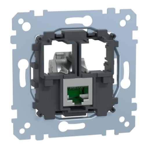 Tomada de dados, mecanismos Merten, mecanismo com chassis, RJ45 Cat6A, STP, reto