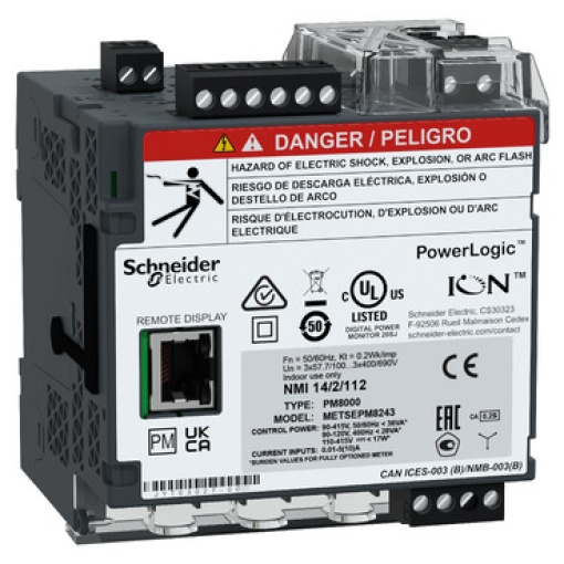 PowerLogic PM8000 - Central de medida PM8243 central de montagem em calha DIN