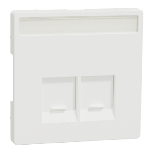 D-Life - Centro tomada dupla RJ45 com porta etiqueta - Branco Mate