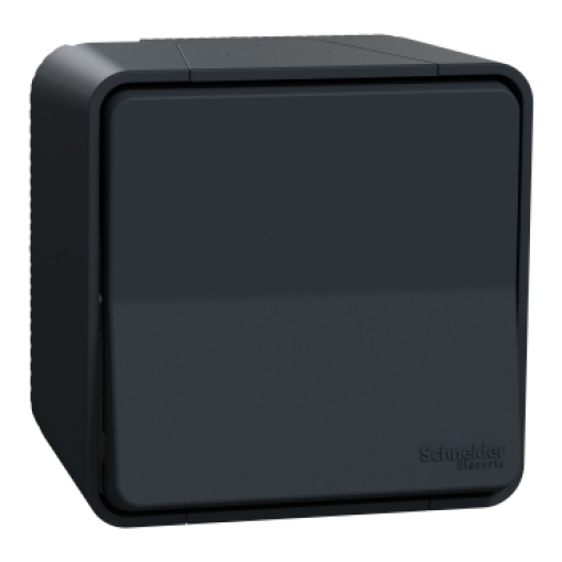 Comutador de escada monobloco, Mureva Styl, saliente, IP55, 10A, Cinzento