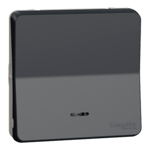 Comutador de escada, Mureva Styl, encastrarsaliente, luminoso, IP55, 10A, Cinzento