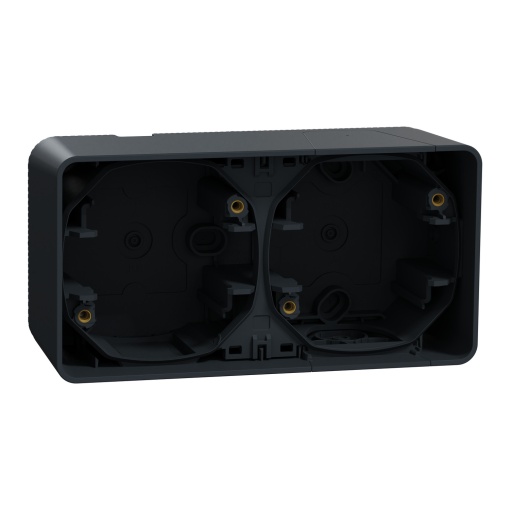 Caixa de superfície horizontal 2 elem., Mureva styl, IP55, Cinzento