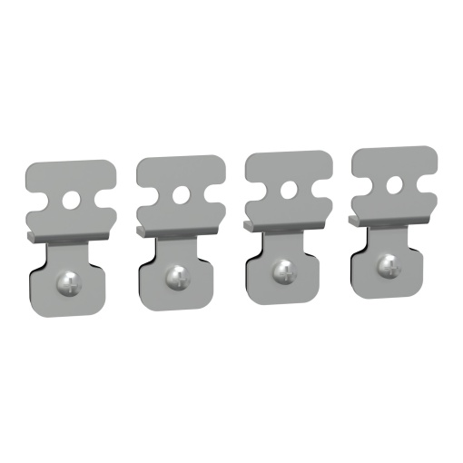 Set of 4 wall fixing lugs, made of steel. For Spacial SBM boxes