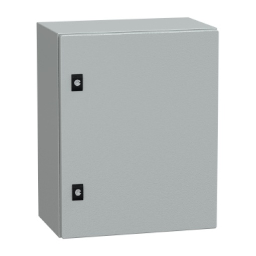 Spacial CRN plain door with mount.plate. H500xW400xD250 IP66 IK10 RAL7035..