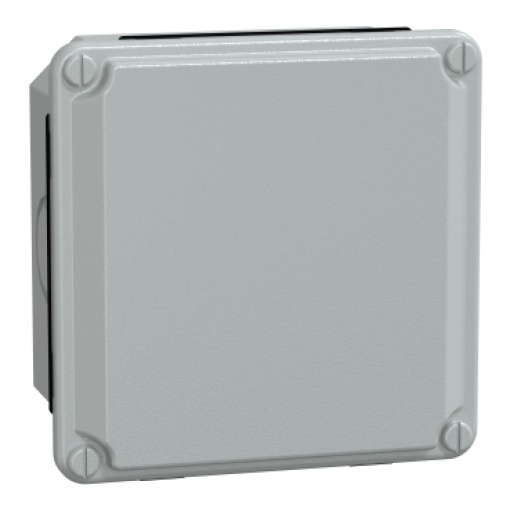 Metal industrial cut-out box - low plain cover - H105xW105xD49 - IP55 - grey