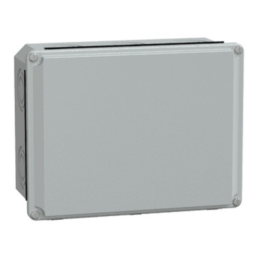 Metal industrial cut-out box - low plain cover - H206xW156xD83 - IP55 - grey