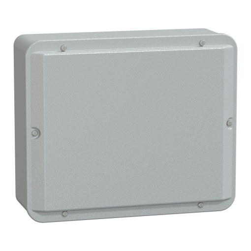 Caixa industrial de metal - cobertura básica baixa - H307xW257xD116 - IP55 - cinzento RAL 7035