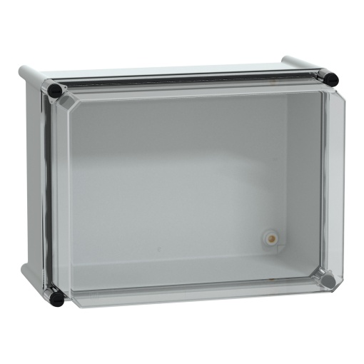 PLS box, polyester rear, transparent PC cover IP66 27x36x23cm