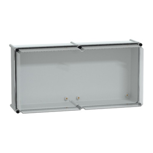PLS box, polyester rear, transparent PC cover IP66 36x72x23cm