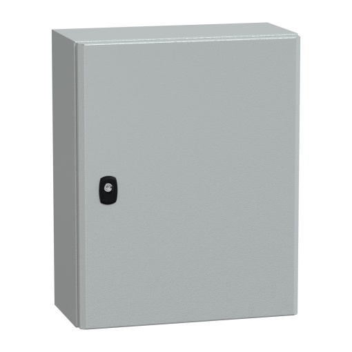 Spacial S3D plain door with mount.plate. H500xW400xD200 IP66 IK10 RAL7035.