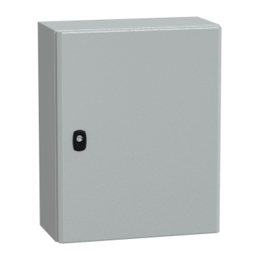 Spacial S3D plain door with mount.plate. H500xW400xD200 IP66 IK10 RAL7035.