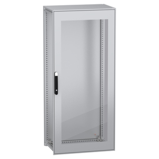 Armário elétrico modular de montagem no chão, PanelSeT SFN, aço descarbonizado, porta transparente, 1800x800x500mm, IP55