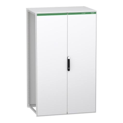 Armário elétrico modular de montagem no chão, PrismaSeT 6300, aço descarbonizado, 2000x1200x800mm, 2 portas, IP55, RAL9003