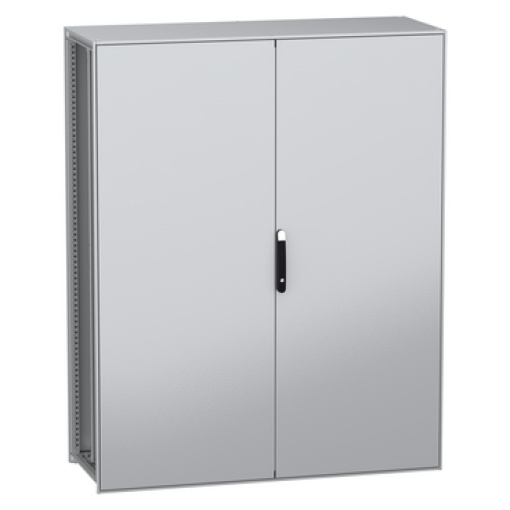 Armário elétrico modular de montagem no chão, PanelSeT SFN, aço descarbonizado, platina, 2000x1600x600mm, 2 portas, IP55