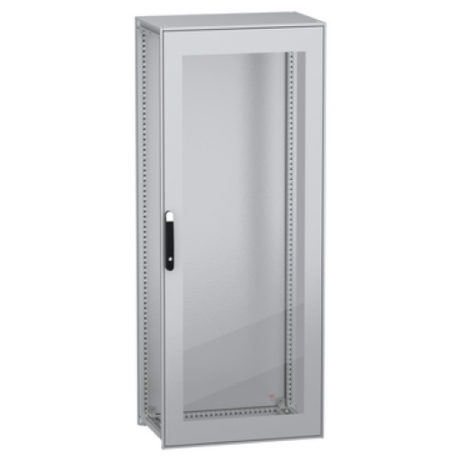 Armário elétrico modular de montagem no chão, PanelSeT SFN, aço descarbonizado, porta transparente, 2000x800x500mm, IP55