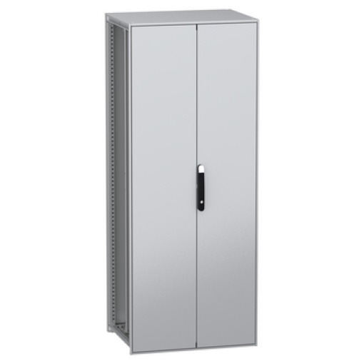 Armário elétrico modular de montagem no chão, PanelSeT SFN, aço descarbonizado, platina, 2000x800x600mm, 2 portas, IP55
