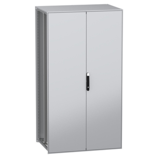 Armário elétrico modular de montagem no chão, PanelSeT SFN, aço descarbonizado, platina, 2200x1200x800mm, 2 portas, IP55