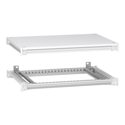 Estrutura inferior e superior, PrismaSeT HD, para invólucro elétrico W700 D500mm, cobertura incluída, RAL9003