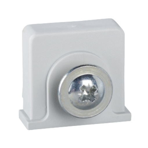 plastic nut and self taping screw placed in the notches of PLM for DIN rail