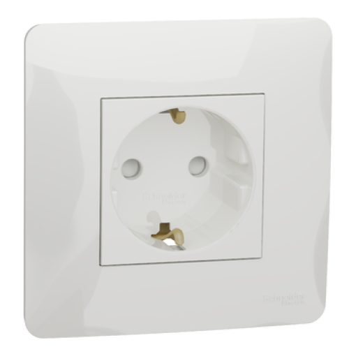 Nova Unica - Tomada 2PT monobloco com obturadores - 16A - Branco