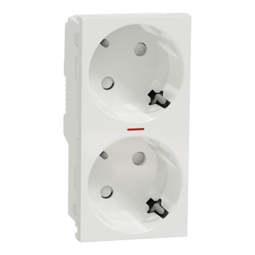 Nova Unica  - Tomada 2x2PT com obturadores e luz ind. - 16A - Branco