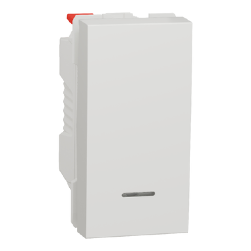 Nova Unica - Botão de pressão 1 mód. - luminoso - 10A - Branco