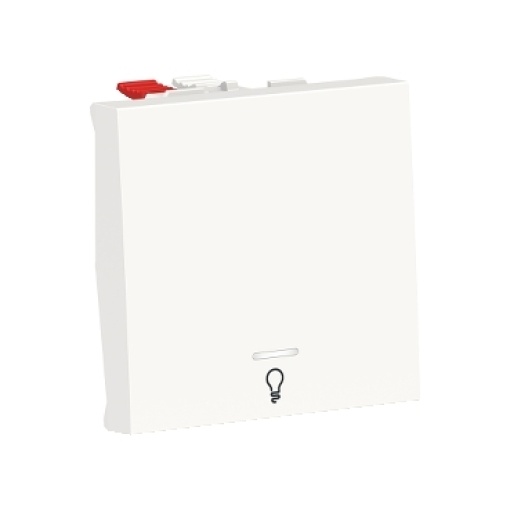 Botão de pressão "luz", Unica, luminoso, 10A, Branco