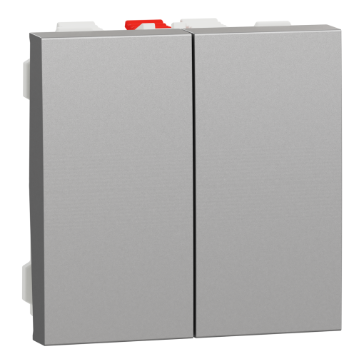 Comutador de escada duplo, Unica, 10A, Alumínio