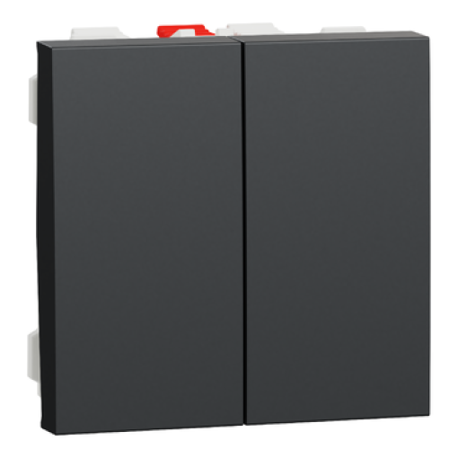 Comutador de escada duplo, Unica, 10A, Antracite